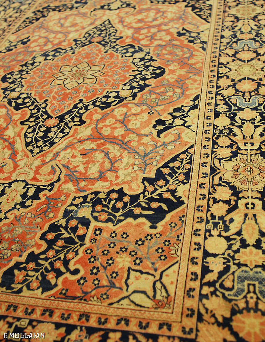 Alfombra Persa Antigua Kashan Mohtasham n°:61628548